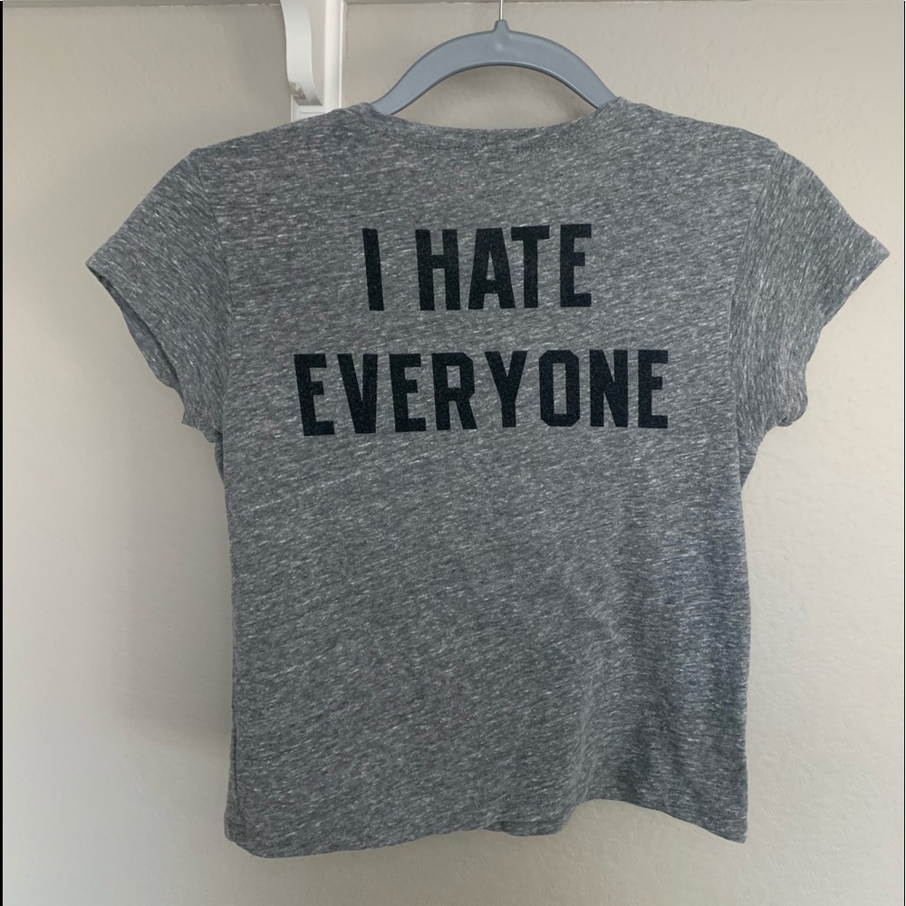 Brandy Melville Grey Cropped Baby Tee